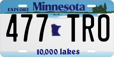 MN license plate 477TRO