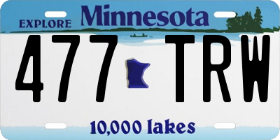 MN license plate 477TRW
