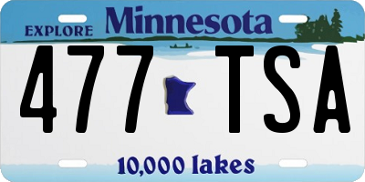 MN license plate 477TSA