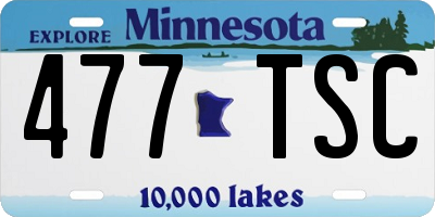 MN license plate 477TSC