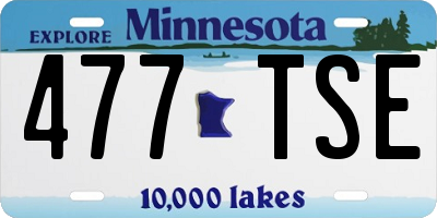 MN license plate 477TSE