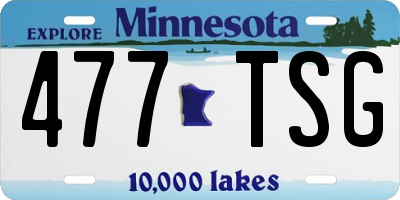 MN license plate 477TSG