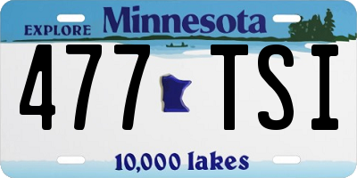 MN license plate 477TSI