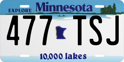 MN license plate 477TSJ