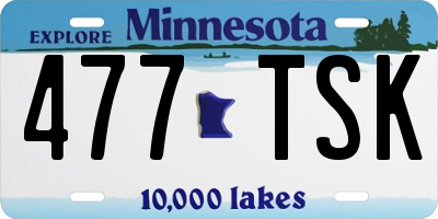 MN license plate 477TSK