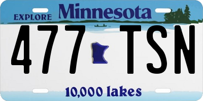 MN license plate 477TSN