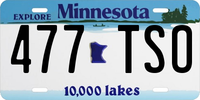 MN license plate 477TSO