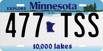 MN license plate 477TSS