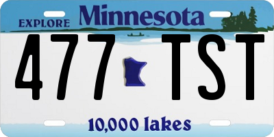 MN license plate 477TST