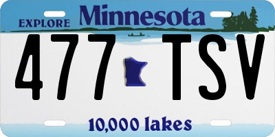 MN license plate 477TSV