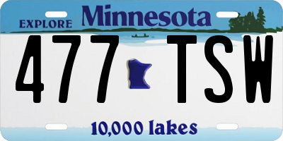 MN license plate 477TSW