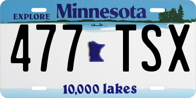 MN license plate 477TSX