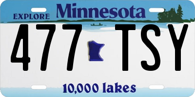 MN license plate 477TSY