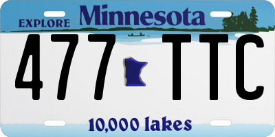 MN license plate 477TTC