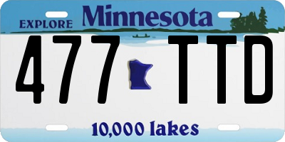 MN license plate 477TTD