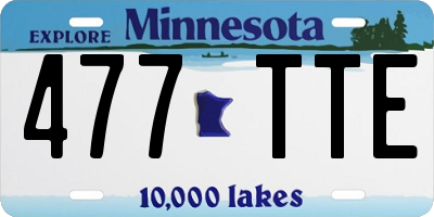 MN license plate 477TTE