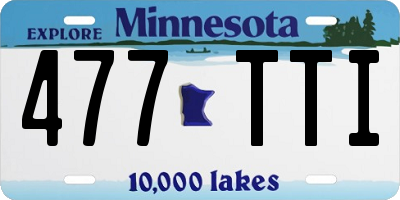 MN license plate 477TTI