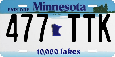MN license plate 477TTK