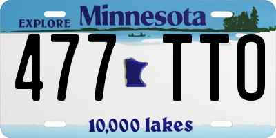 MN license plate 477TTO