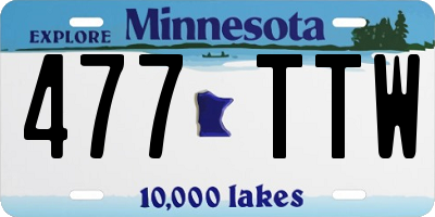MN license plate 477TTW