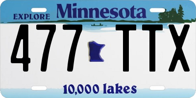 MN license plate 477TTX