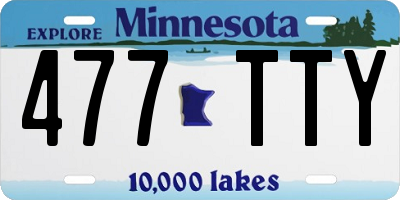MN license plate 477TTY