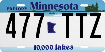 MN license plate 477TTZ
