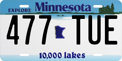 MN license plate 477TUE
