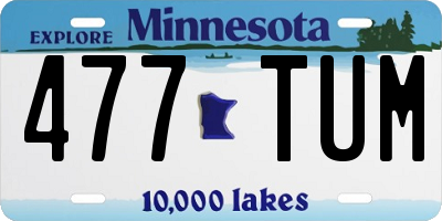 MN license plate 477TUM