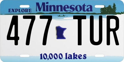 MN license plate 477TUR