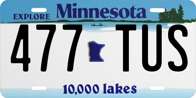MN license plate 477TUS