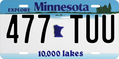 MN license plate 477TUU