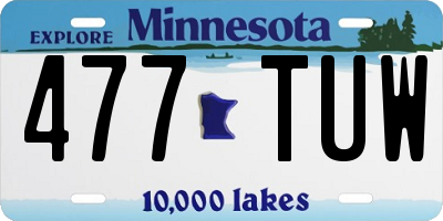 MN license plate 477TUW