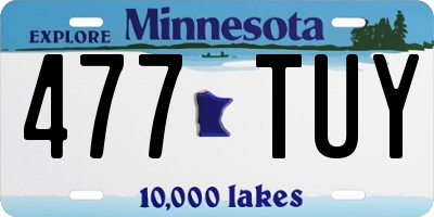MN license plate 477TUY