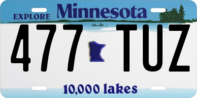 MN license plate 477TUZ