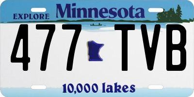 MN license plate 477TVB