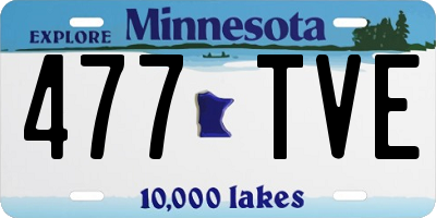 MN license plate 477TVE