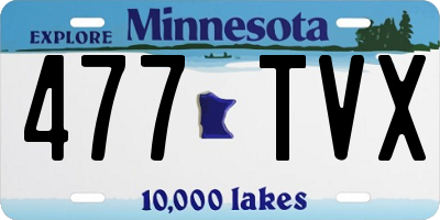MN license plate 477TVX