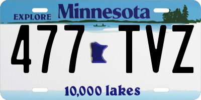 MN license plate 477TVZ