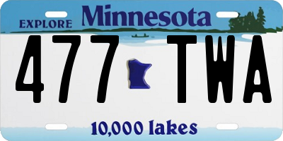 MN license plate 477TWA