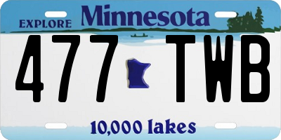 MN license plate 477TWB