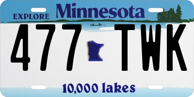 MN license plate 477TWK