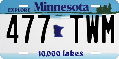 MN license plate 477TWM