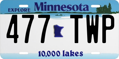 MN license plate 477TWP