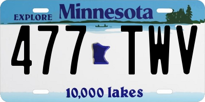 MN license plate 477TWV