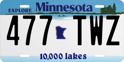 MN license plate 477TWZ