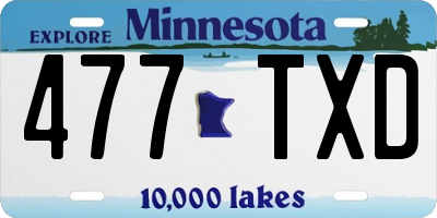 MN license plate 477TXD