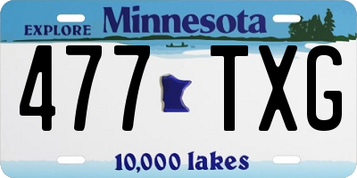 MN license plate 477TXG