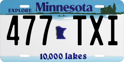 MN license plate 477TXI