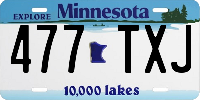 MN license plate 477TXJ